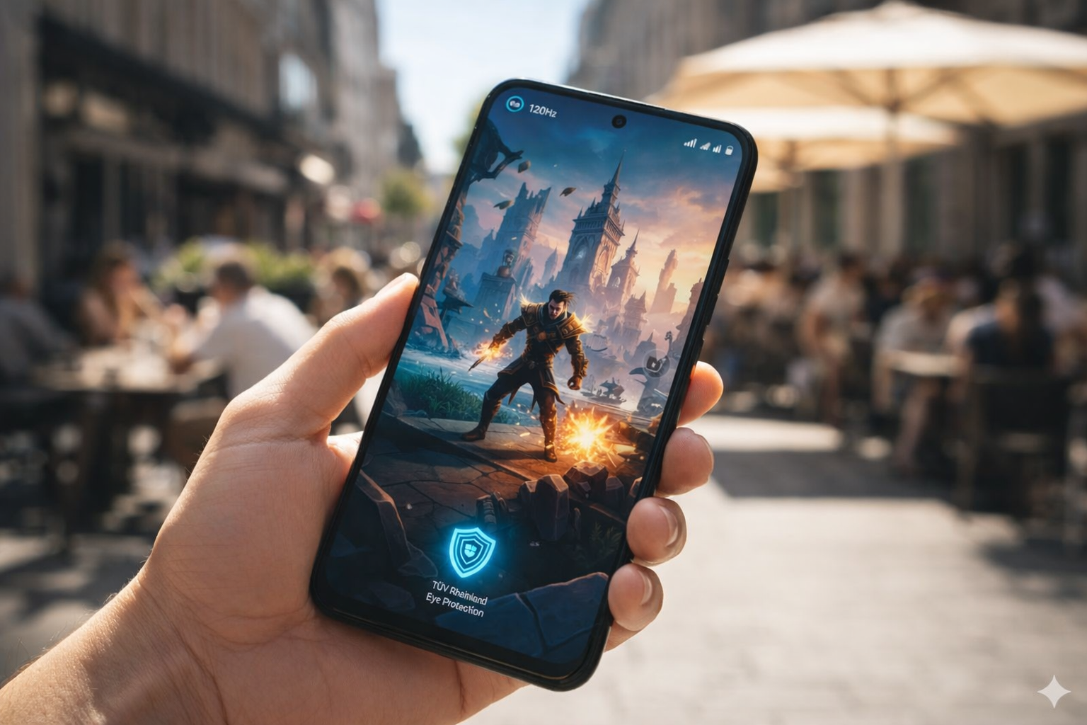 Poco M8 5G showing 120Hz AMOLED display during mobile gaming