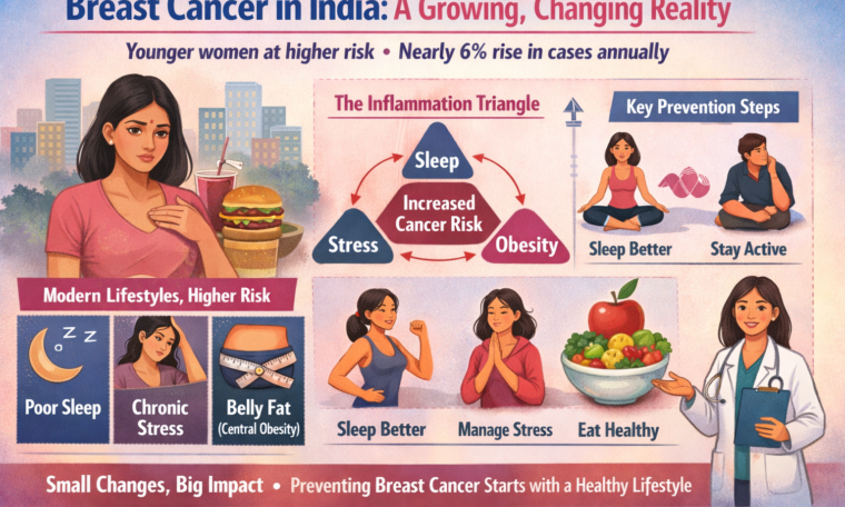 Lifestyle factors increasing breast cancer risk in Indian women.